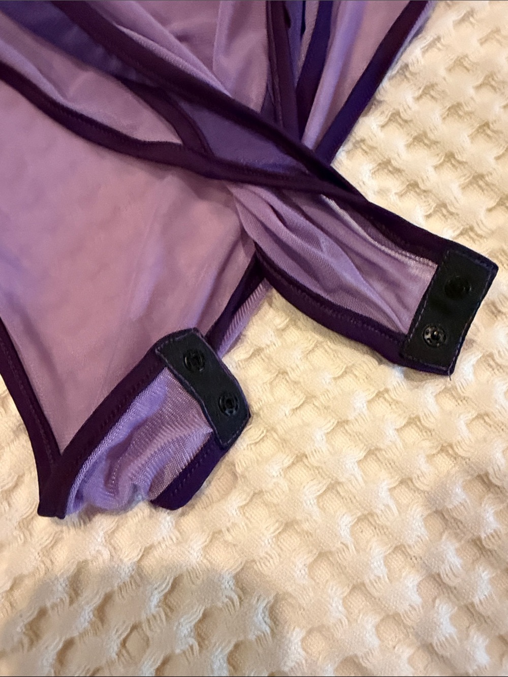 Kids Purple Mesh One-Piece Swimsuit - Picture 2 of 5